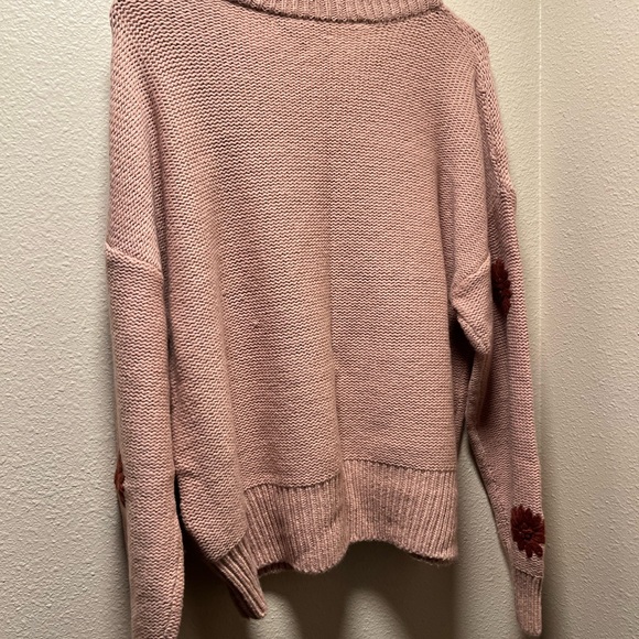 Madewell Pink Sweater with Brown Floral Accents - Picture 4 of 4